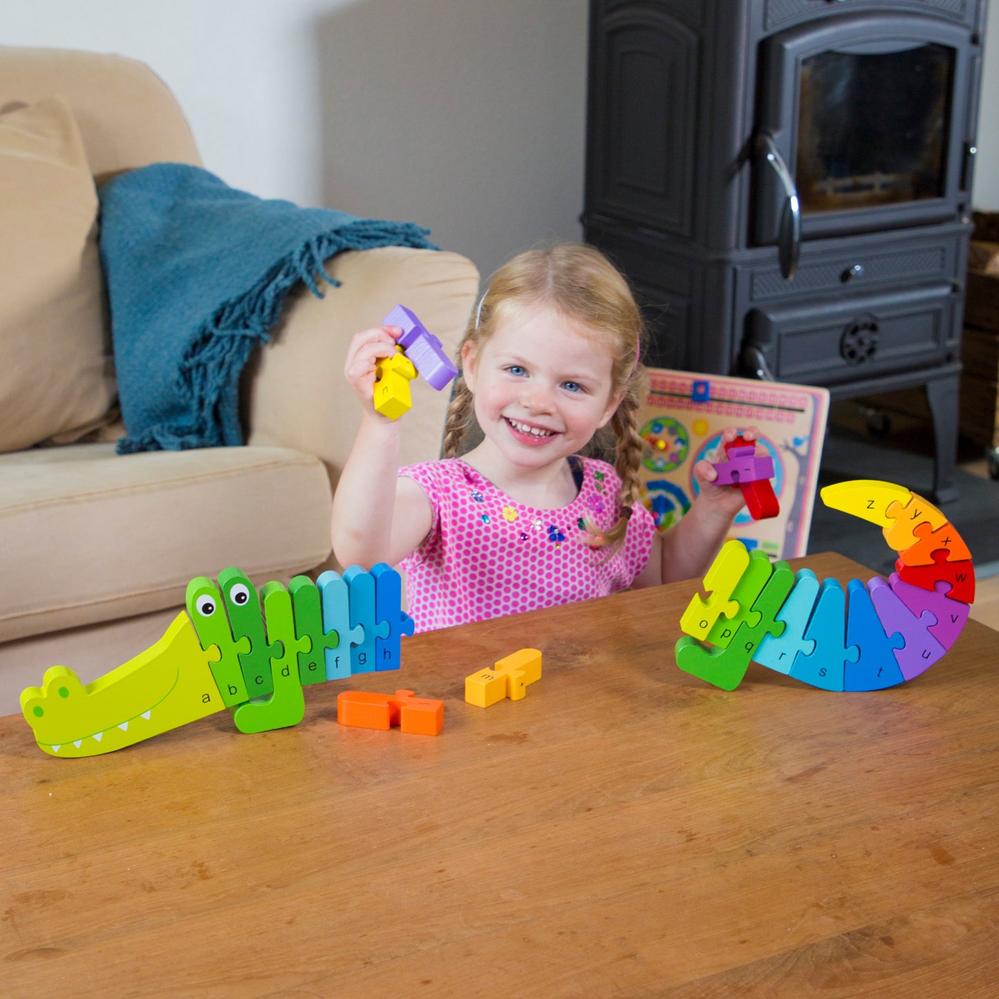 New Classic Toys Wooden Crocodile Alphabet Puzzle