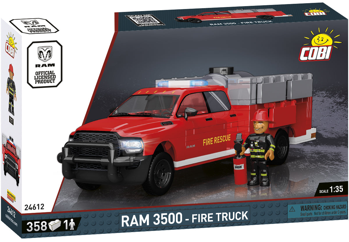 COBI DODGE RAM 3500 Fire Truck Building Set, 358 Pieces