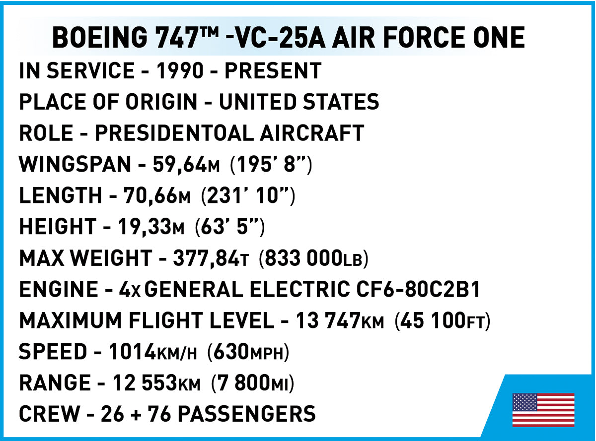 COBI BOEING 747 Air Force One Plane