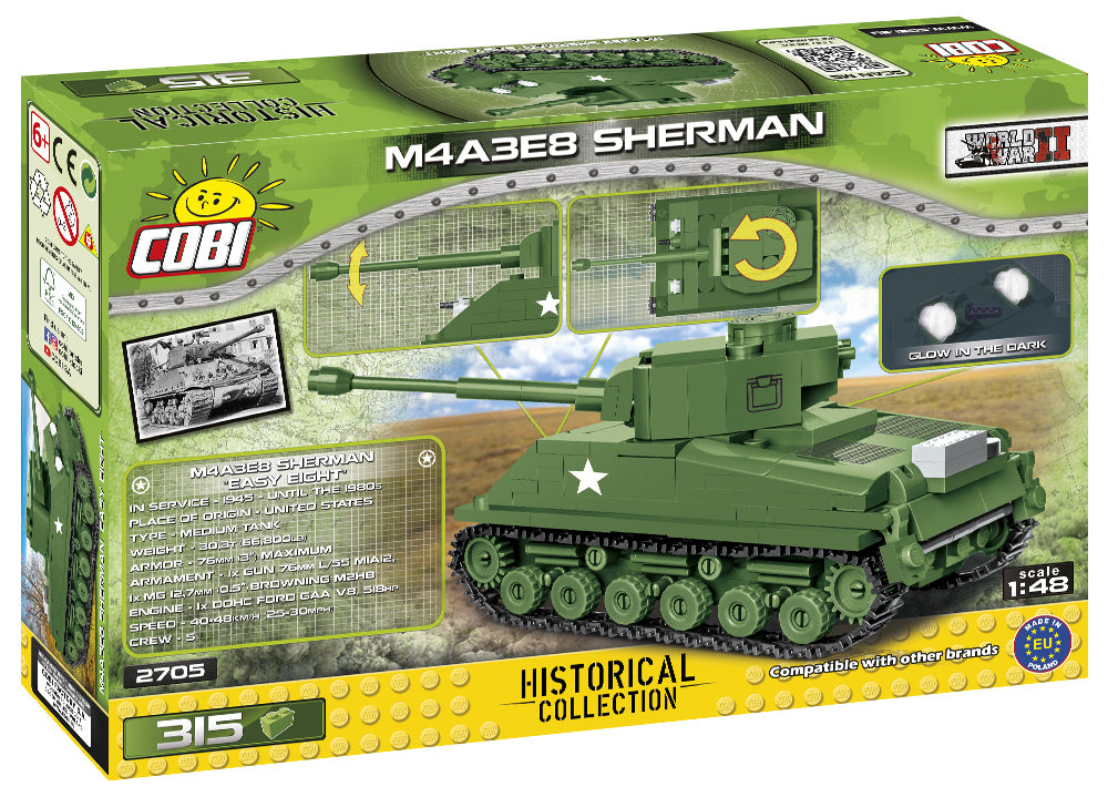 COBI Historical Collection M4A3E8 Sherman (Easy Eight) Tank