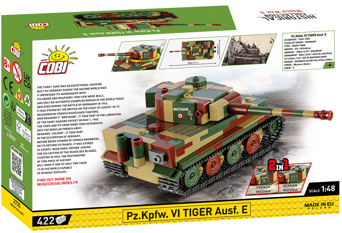COBI Musee des Blindes Collection Pz.Kpfw. VI TIGER Ausf. E 2-in-1