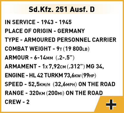 COBI Company of Heroes 3 Sd. Kfz. 251 Ausf. D