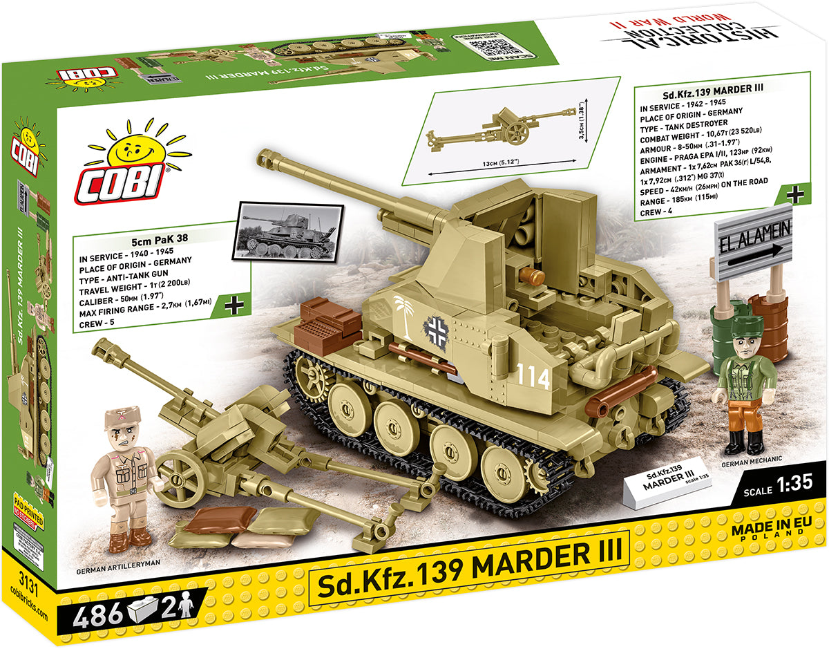 COBI Historical Collection WWII Sd.Kfz. 139 Marder III Tank Destroyer