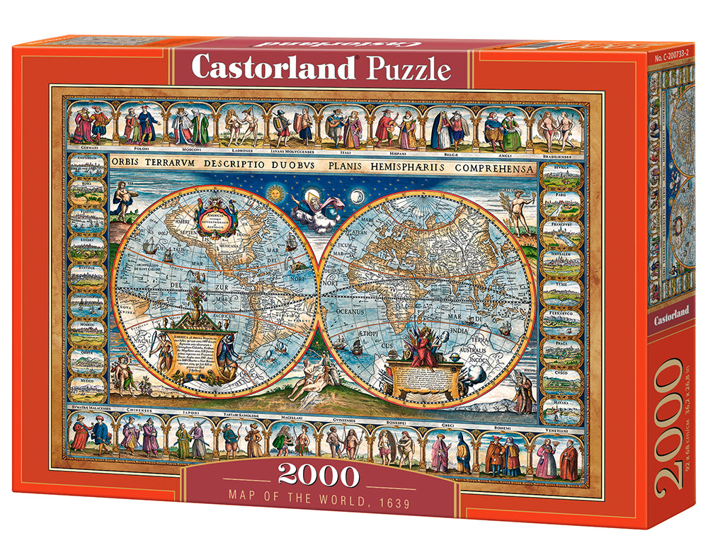 Castorland Map of the world, 1639 2000 Piece Jigsaw Puzzle