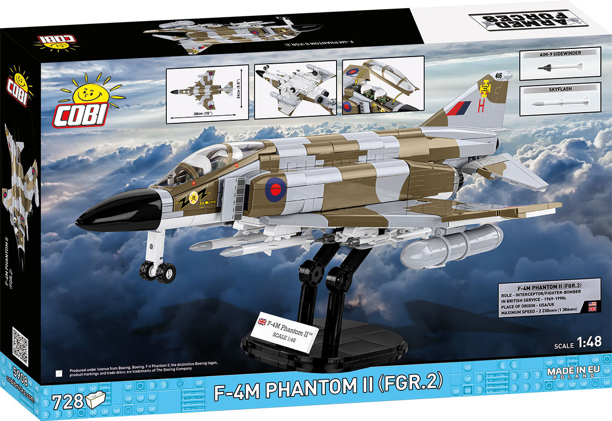 COBI Armed Forces British F-4M Phantom II Aircraft Building Set, 728 Pieces