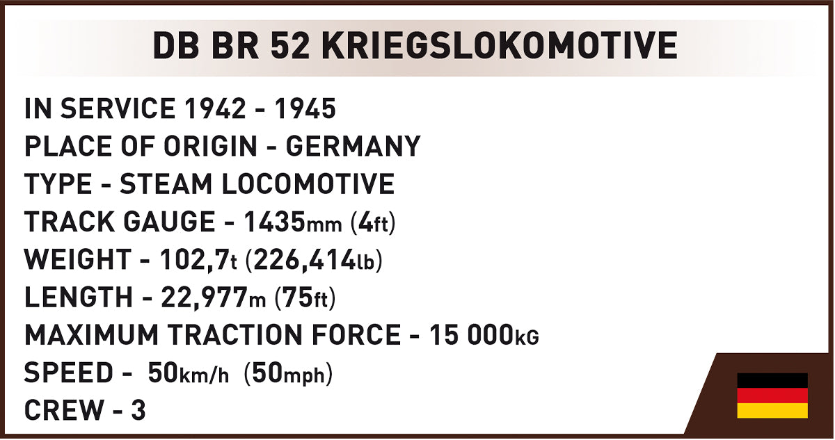COBI Historical Collectiion Kriegslokomotive Baureihe 52 Steam Locomotive