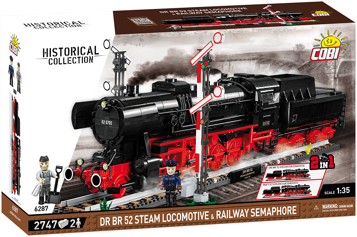 COBI Historical Collection Trains DR BR 52 Steam Locomotive & Railway Sepamhore
