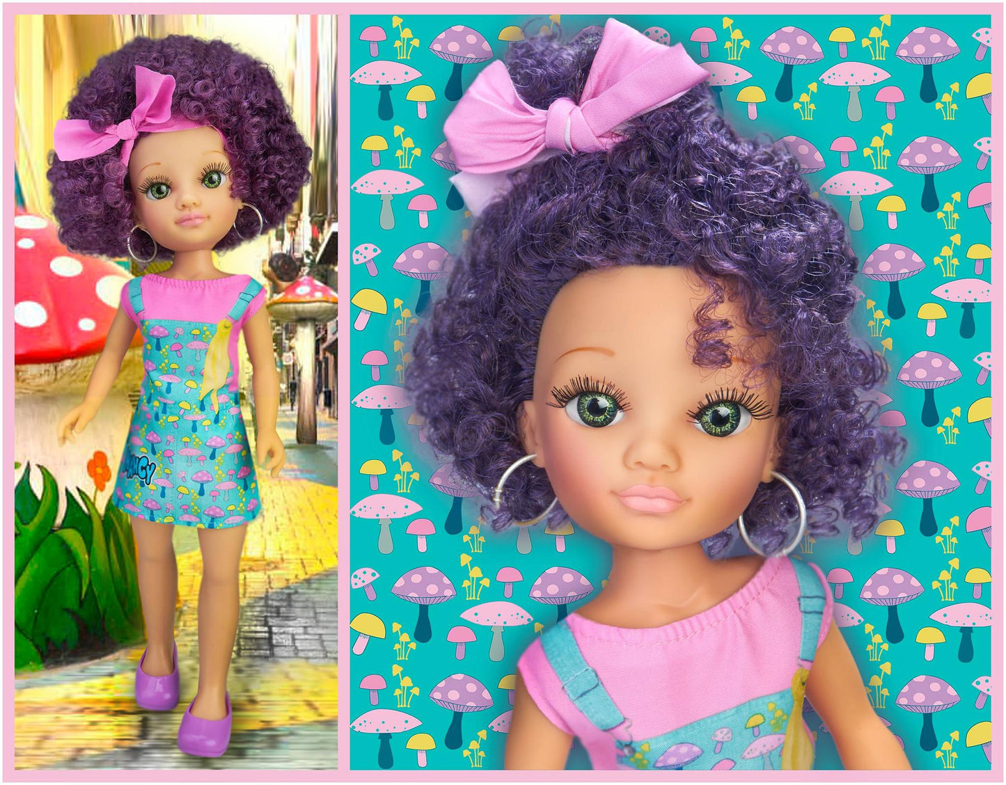 Nancy Curly Power Fashion Doll with Purple Hair, 16" Doll