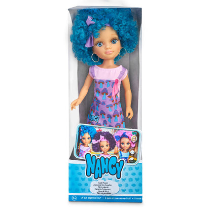 Nancy Curly Power Fashion Doll with Blue Hair, 16" Doll
