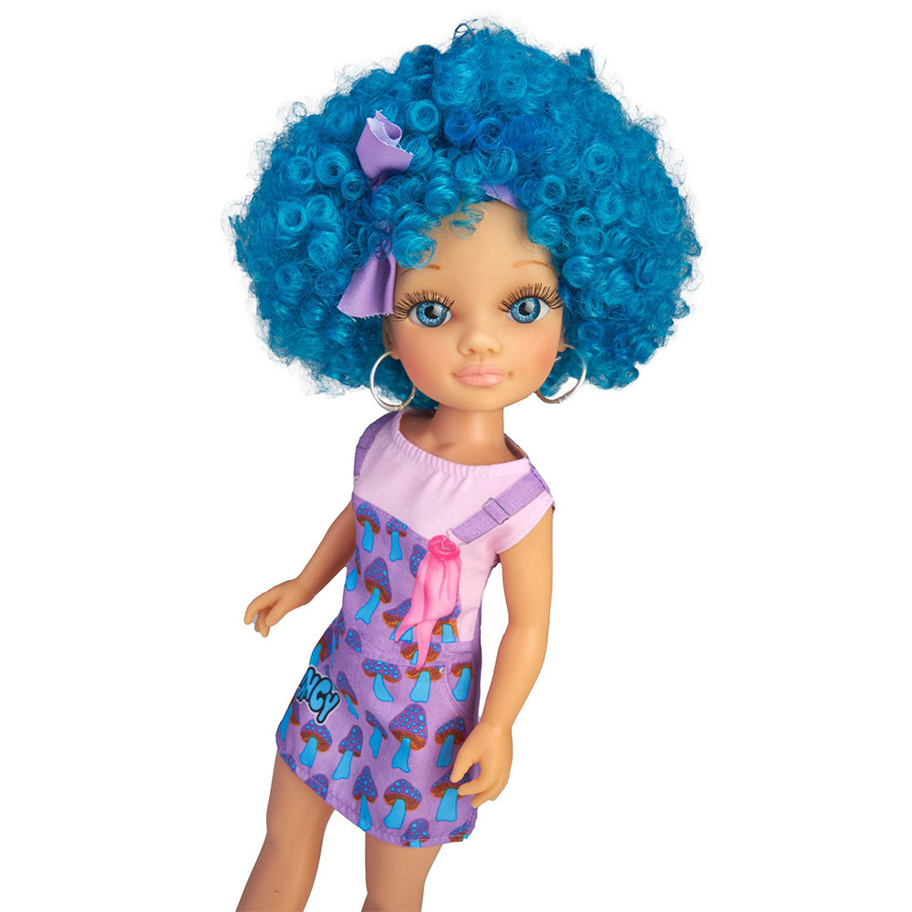 Nancy Curly Power Fashion Doll with Blue Hair, 16" Doll
