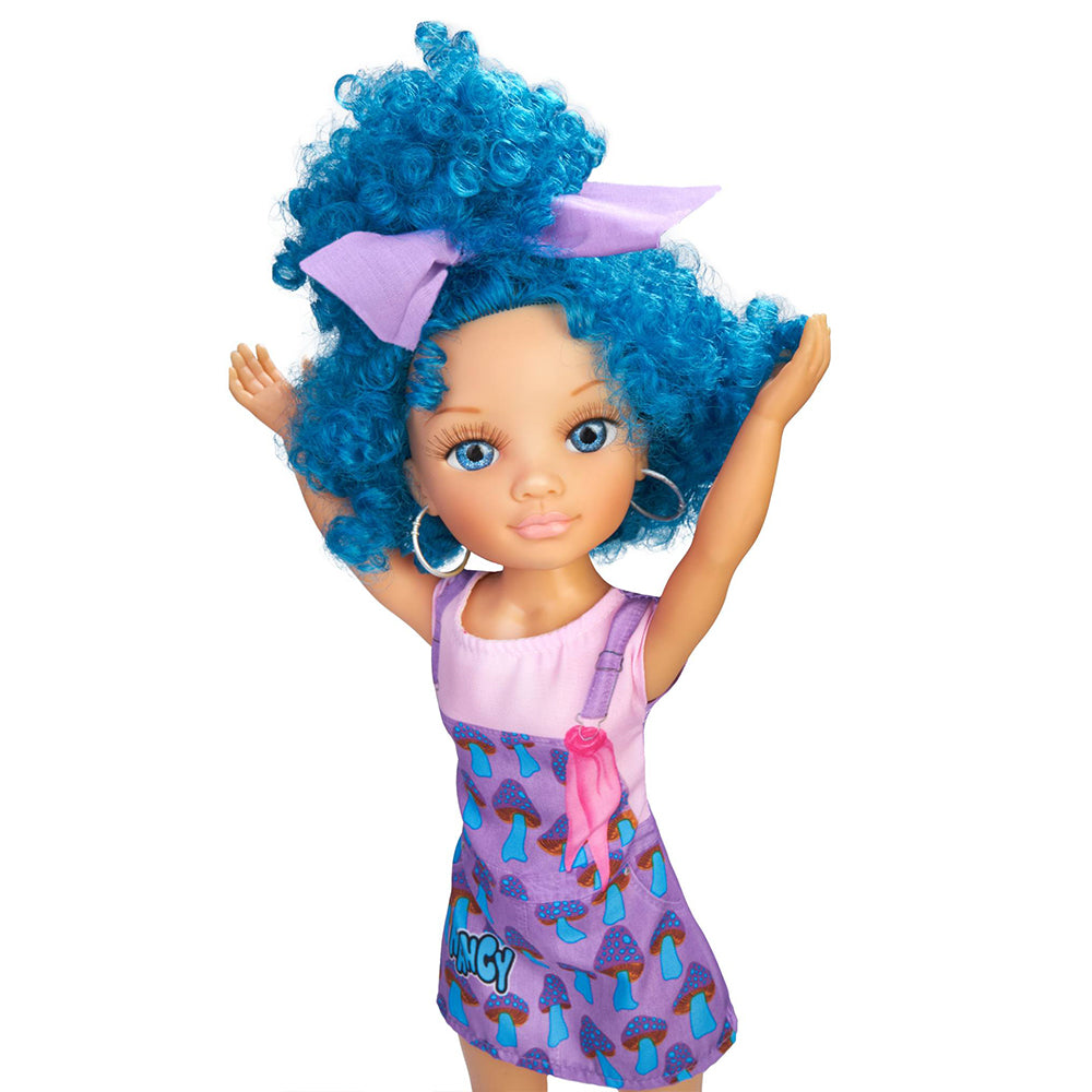 Nancy Curly Power Fashion Doll with Blue Hair, 16" Doll