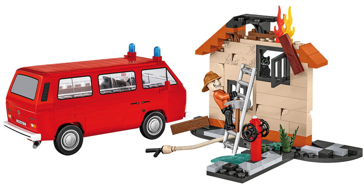 COBI Volkswagen FIRE - VW T3 Feuerwehr Vehicle Building Set, 238 Pieces