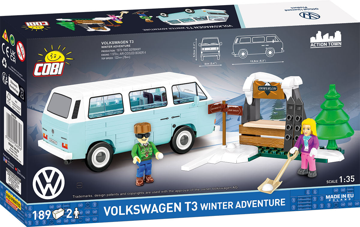 COBI Volkswagen Winter Adventure VW T3 Building Set, 189 Pieces