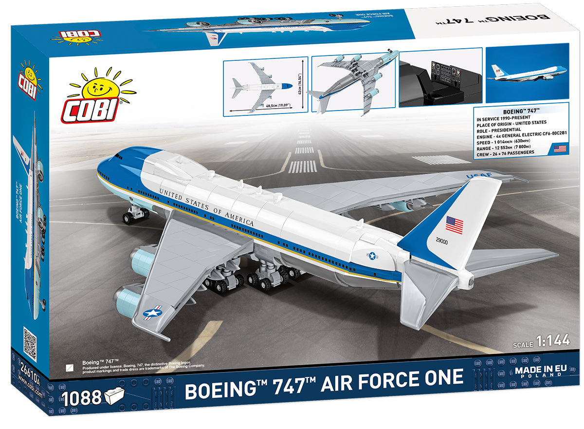 COBI BOEING 747 Air Force One Plane Building Set, 1088 Pieces