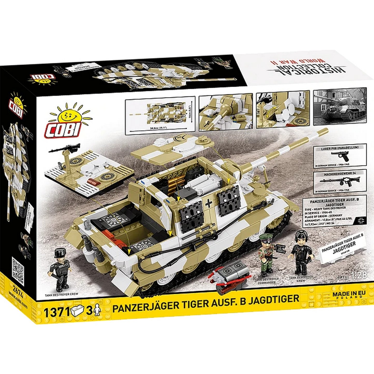 COBI Historical Collection WWII Panzerjäger TIGER Ausf. B JAGDTIGER Building Set, 1371-pieces