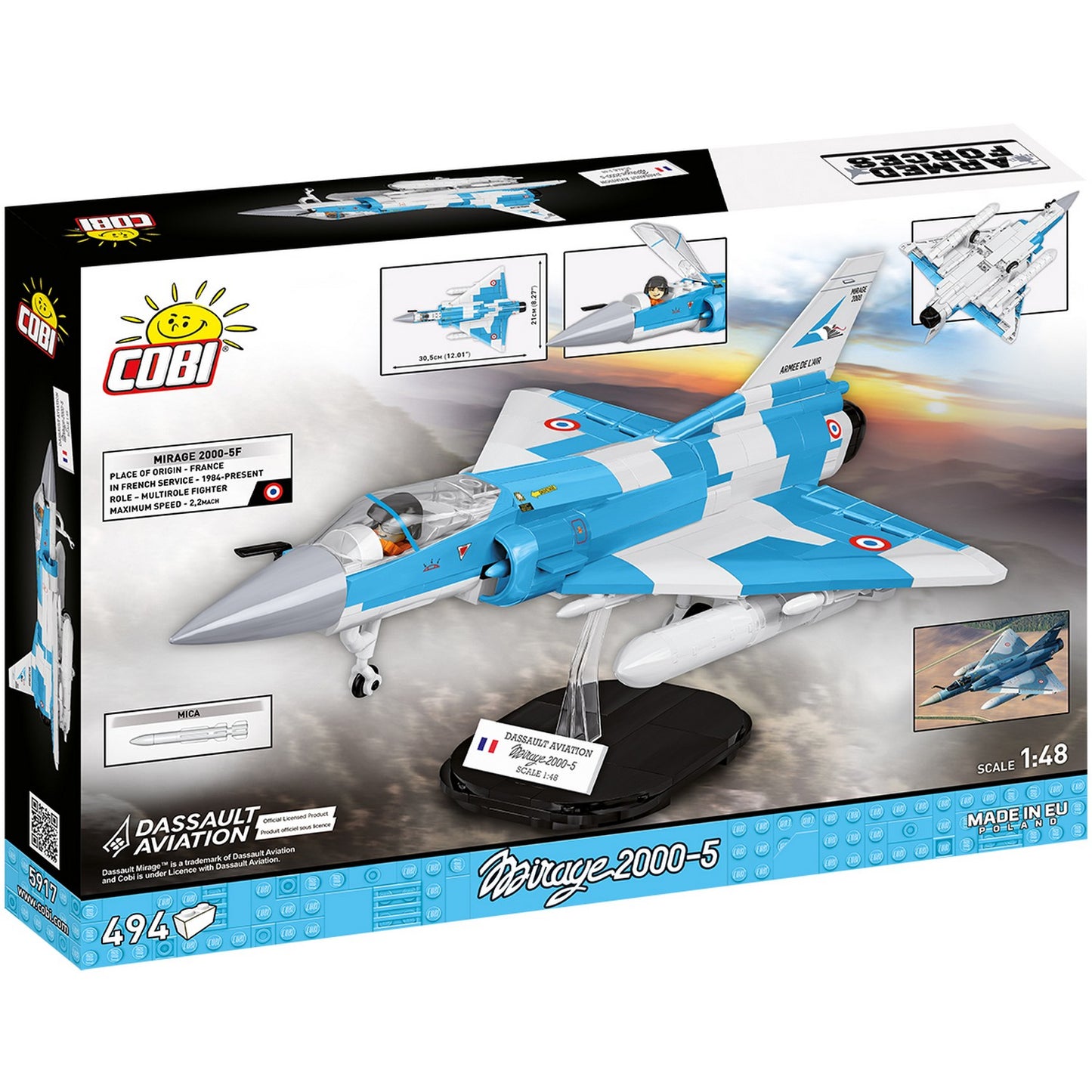 COBI Armed Forces Mirage 2000-5F Jet, 494 Pieces Building Set