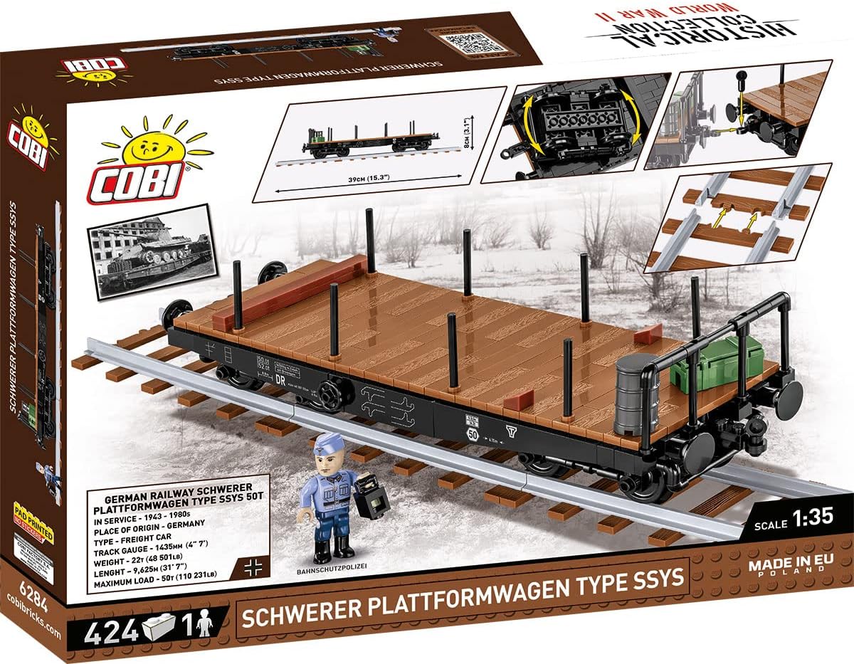 COBI Historical Collection WWII Schwerer Plattformwagen Type Ssys