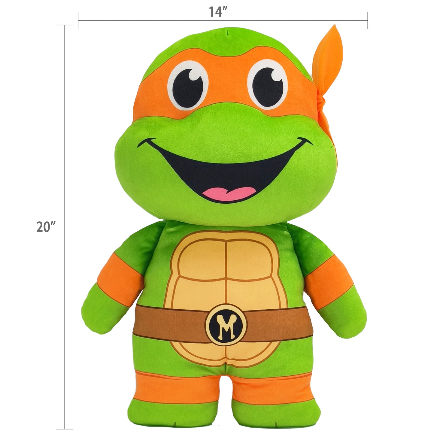 Legend Toys Teenage Mutant Ninja Turtles 20" Plush Michelangelo, Orange