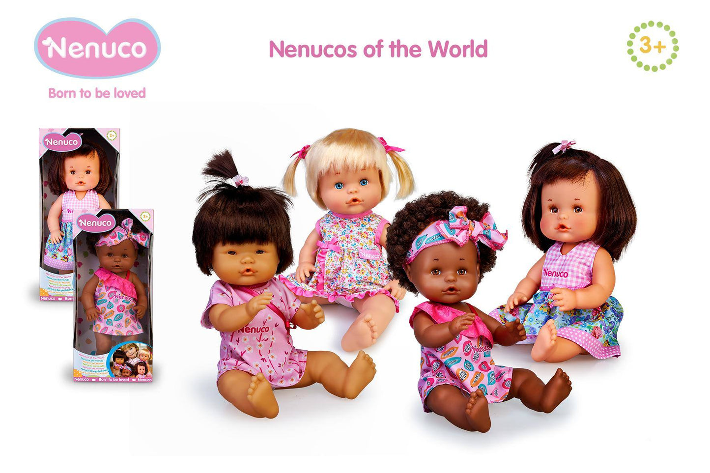 Nenucos of the World Latin Baby Doll - Light Skin Tone with Brown Eyes, 12" Doll