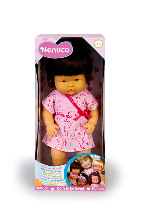 Nenucos of the World  Asian Baby Doll - Medium Skin Tone with Brown Eyes, 12" Doll