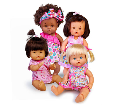 Nenucos of the World  Asian Baby Doll - Medium Skin Tone with Brown Eyes, 12" Doll