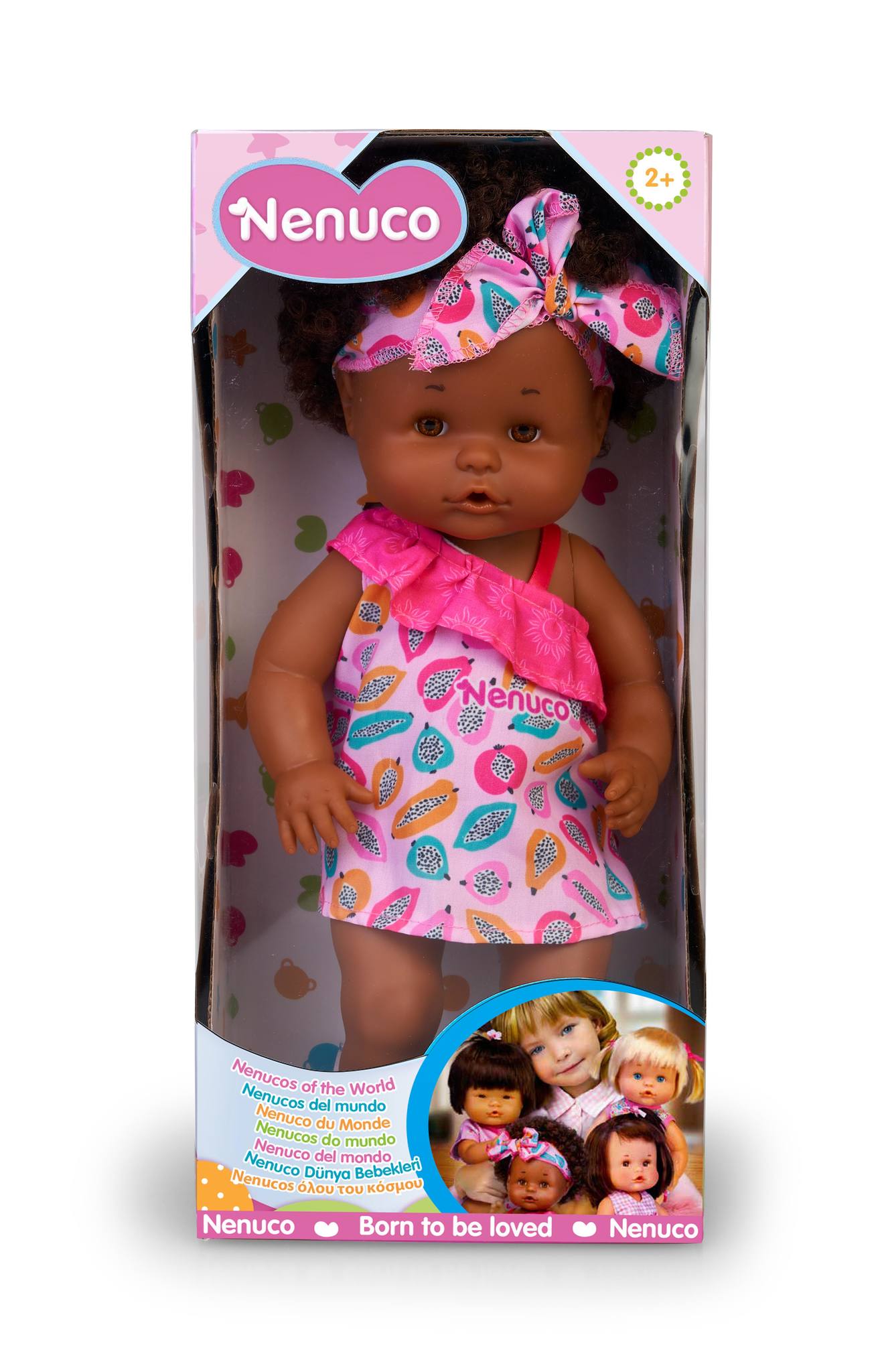 Nenucos of the World Baby Doll - Dark Skin Tone with Brown Eyes, 12" Doll