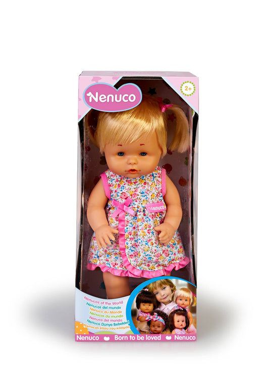 Nenucos of the World Caucasian Baby Doll - Light Skin Tone with Blue Eyes, 12" Doll