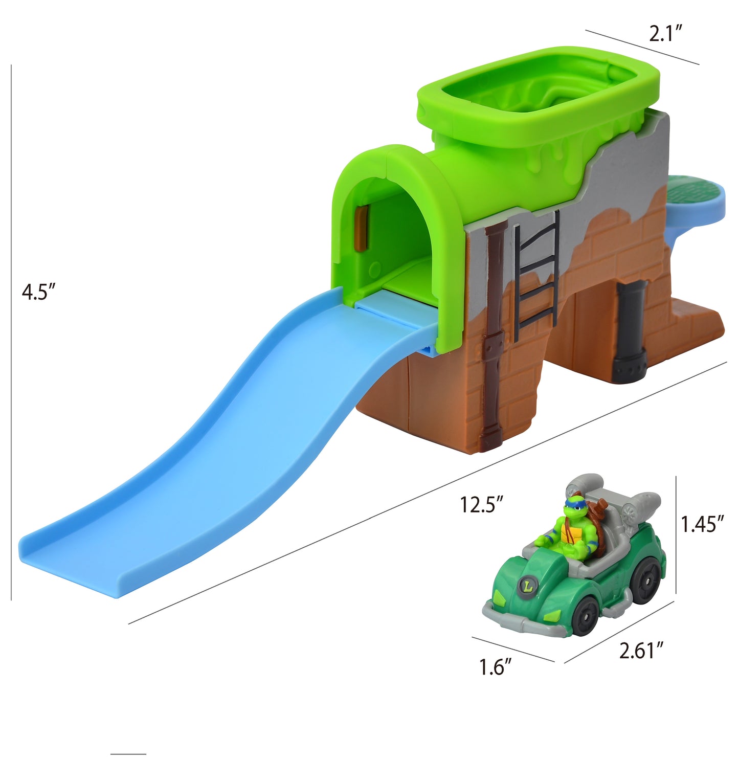 Legend Toys Teenage Mutant Ninja Turtles TMNT Mini Vehicle Playset – Ninja Turtles Race Track & Car Adventure - Officially Licensed