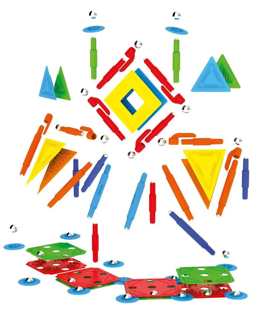 Tinamiri SUPERMAG - Multicolor 85 | Educational construction fun | 85 piece set | Europe-made | STEM | Toy Magnetic Building Sets | Magnet Toys |Supermag 0658