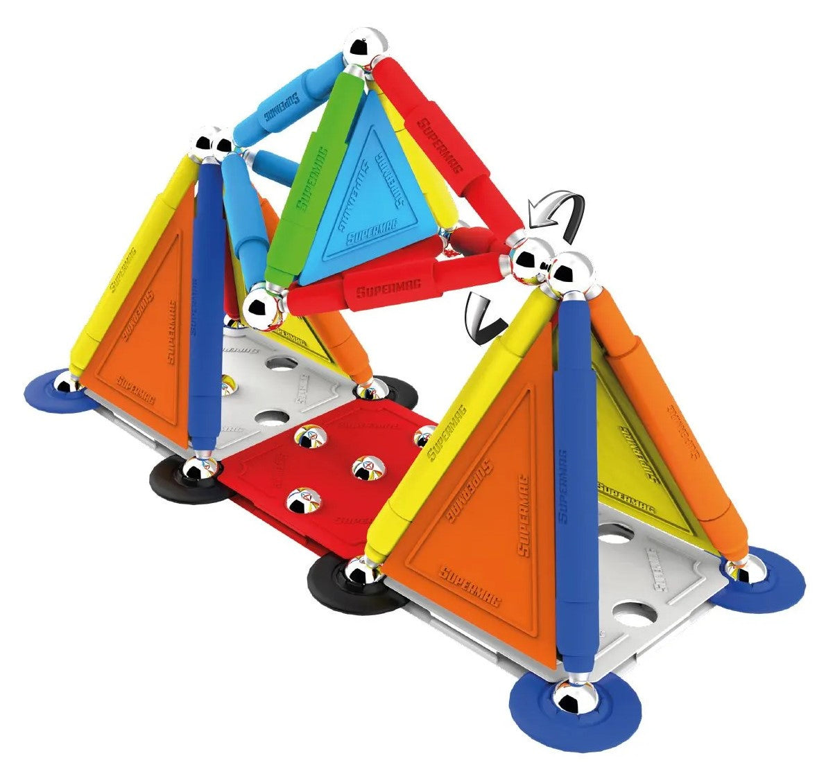 Tinamiri SUPERMAG - Multicolor 85 | Educational construction fun | 85 piece set | Europe-made | STEM | Toy Magnetic Building Sets | Magnet Toys |Supermag 0658