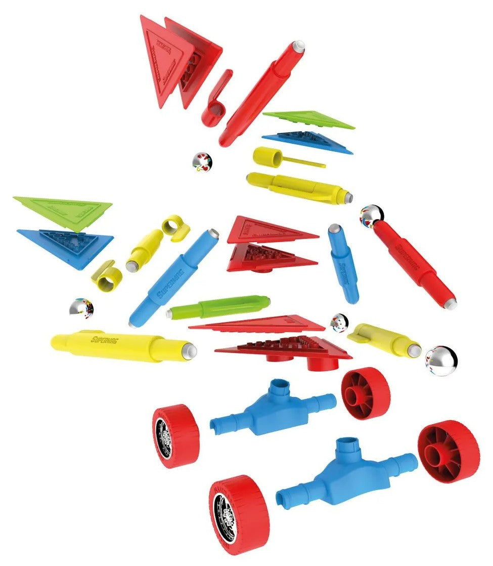 Tinamiri SUPERMAG - Wheels 40 | Educational construction fun | 40 piece set | Europe-made | STEM | Toy Magnetic Building Sets | Magnet Toys | Supermag 0660