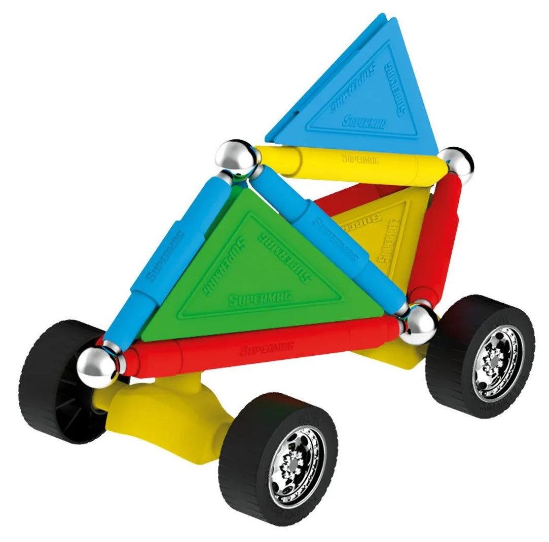 Tinamiri SUPERMAG - Wheels 40 | Educational construction fun | 40 piece set | Europe-made | STEM | Toy Magnetic Building Sets | Magnet Toys | Supermag 0660