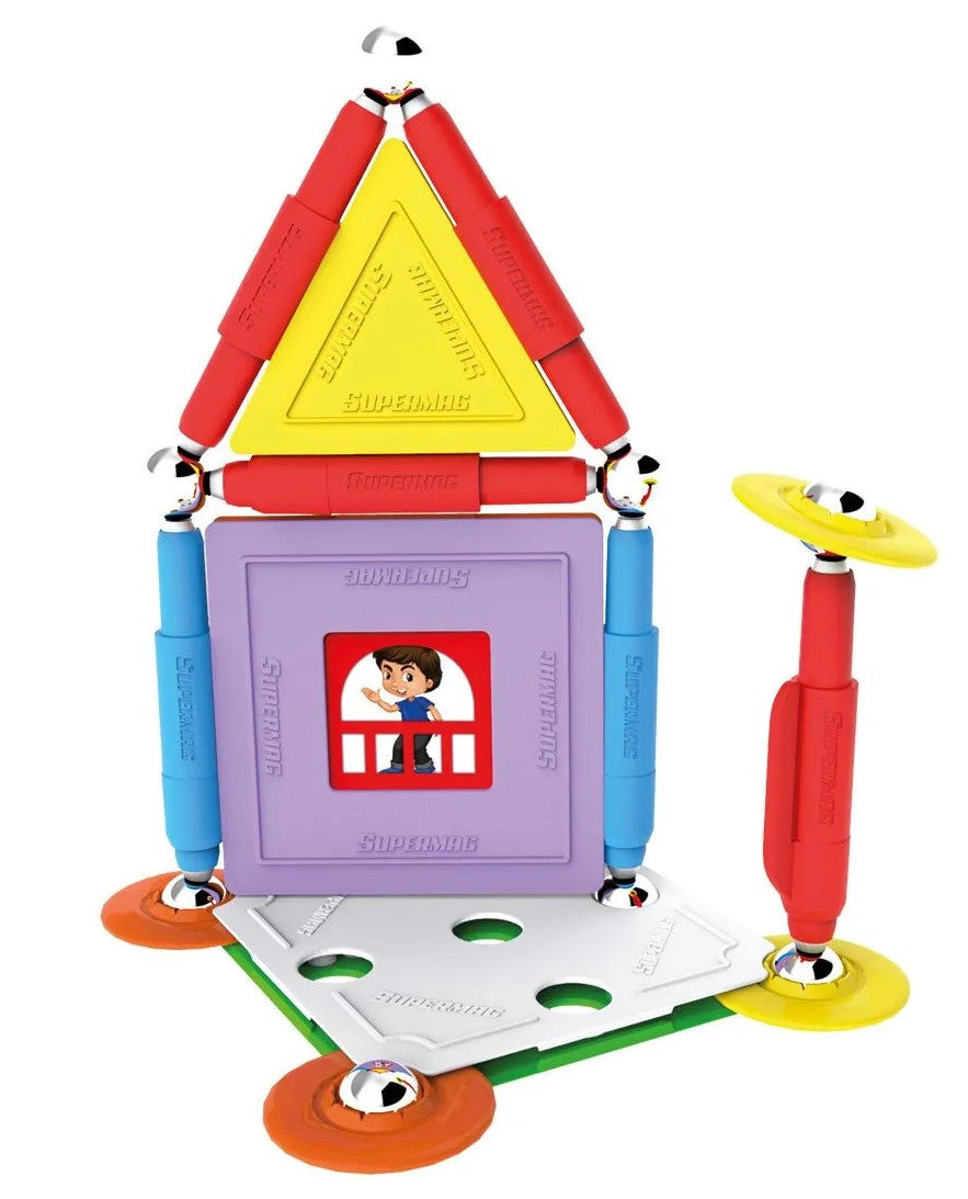 Tinamiri SUPERMAG - House 30 | Educational construction fun | 30 piece set | Europe-made | STEM | Toy Magnetic Building Sets | Magnet Toys | Supermag 0662