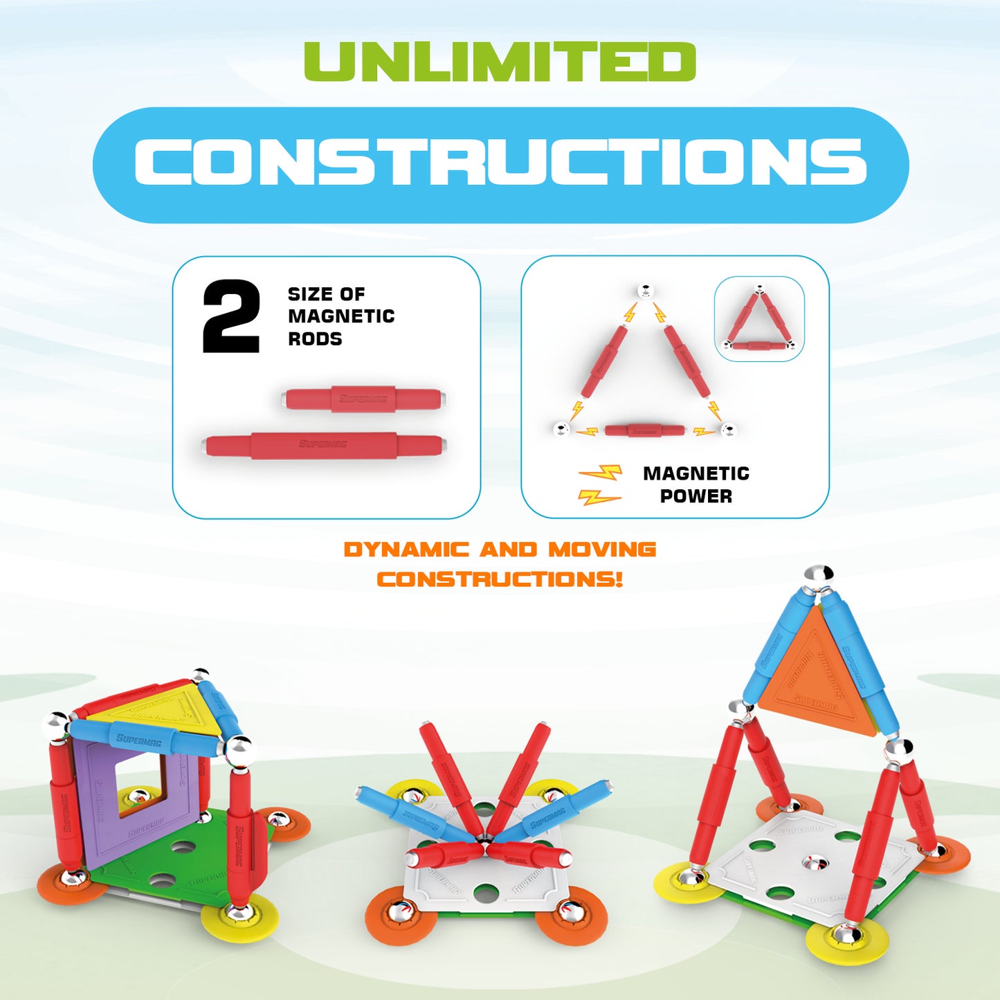 Tinamiri SUPERMAG - House 30 | Educational construction fun | 30 piece set | Europe-made | STEM | Toy Magnetic Building Sets | Magnet Toys | Supermag 0662