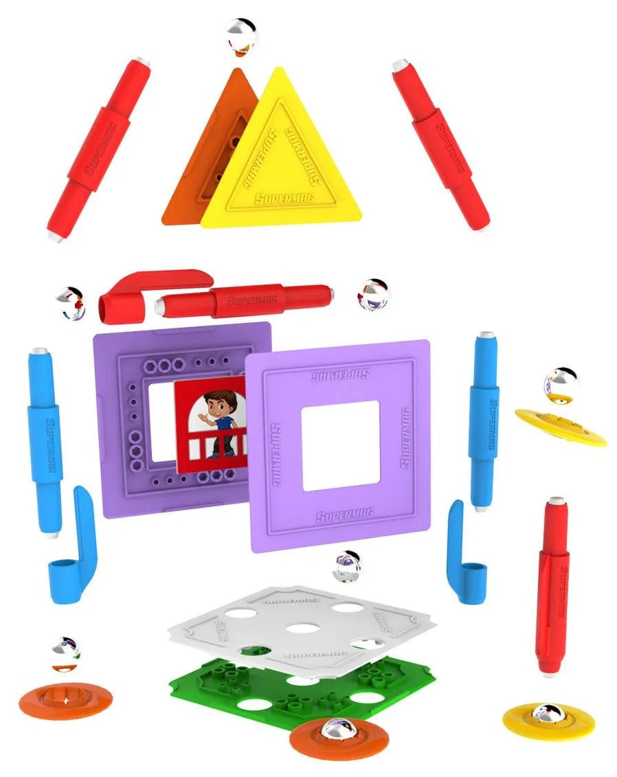 Tinamiri SUPERMAG - House 30 | Educational construction fun | 30 piece set | Europe-made | STEM | Toy Magnetic Building Sets | Magnet Toys | Supermag 0662