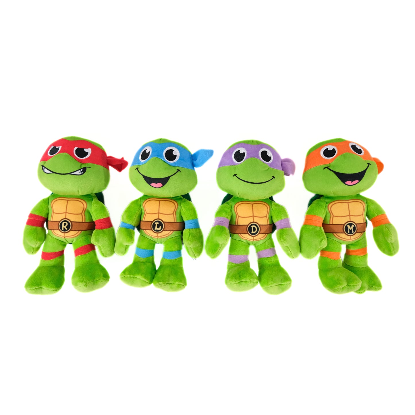 Legend Toys TMNT 8” Basic Plush Starter 4-Pack, Leonardo, Donatello, Raphael and Michelangelo - Officially Licensed