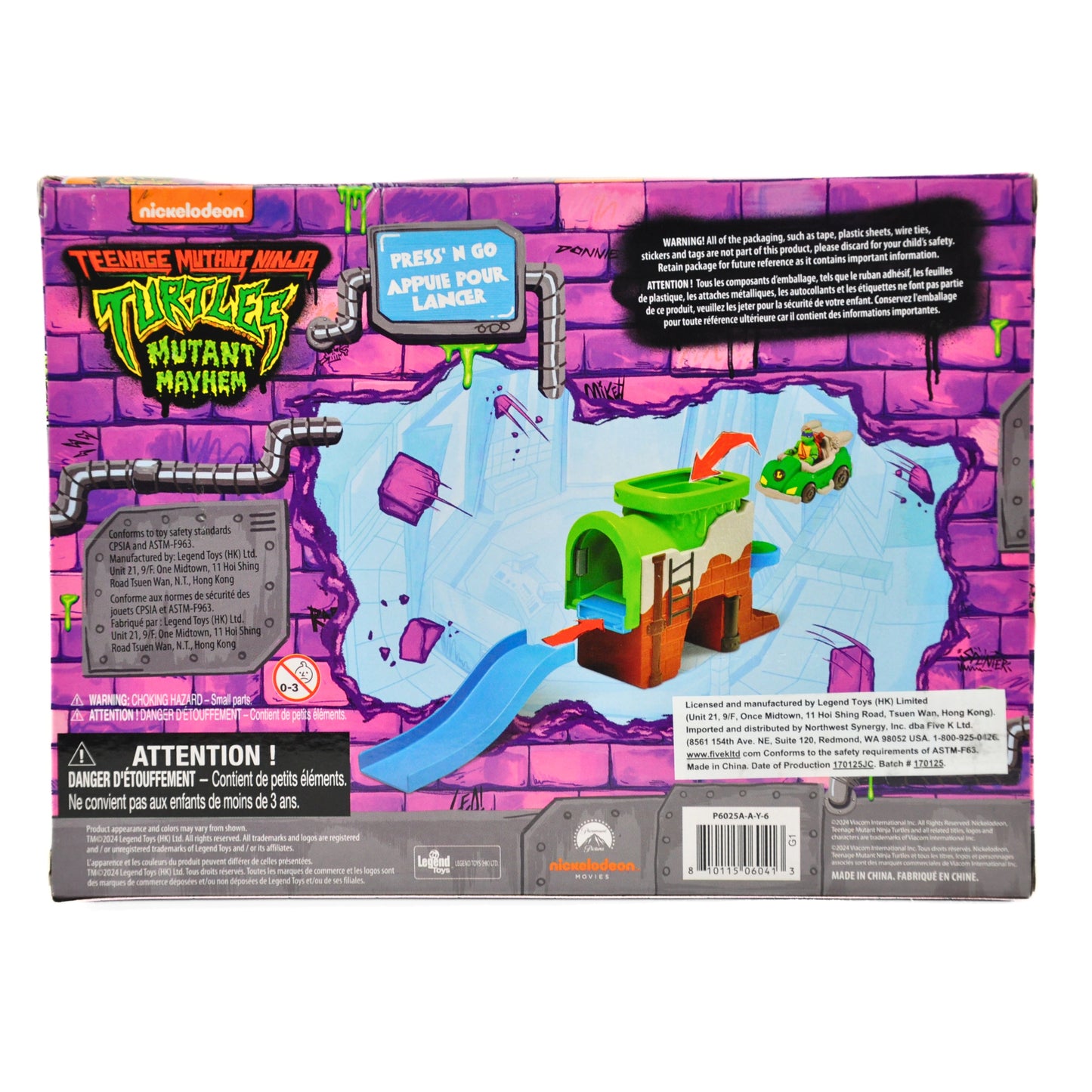 Legend Toys Teenage Mutant Ninja Turtles TMNT Mini Vehicle Playset – Ninja Turtles Race Track & Car Adventure - Officially Licensed