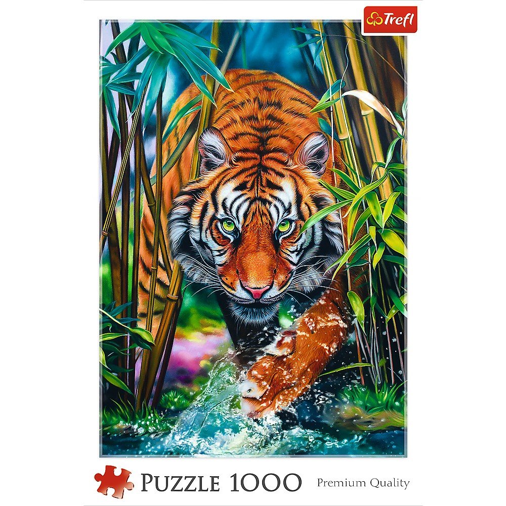 Trefl 1000 Piece Jigsaw Puzzle, Grasping Tiger
