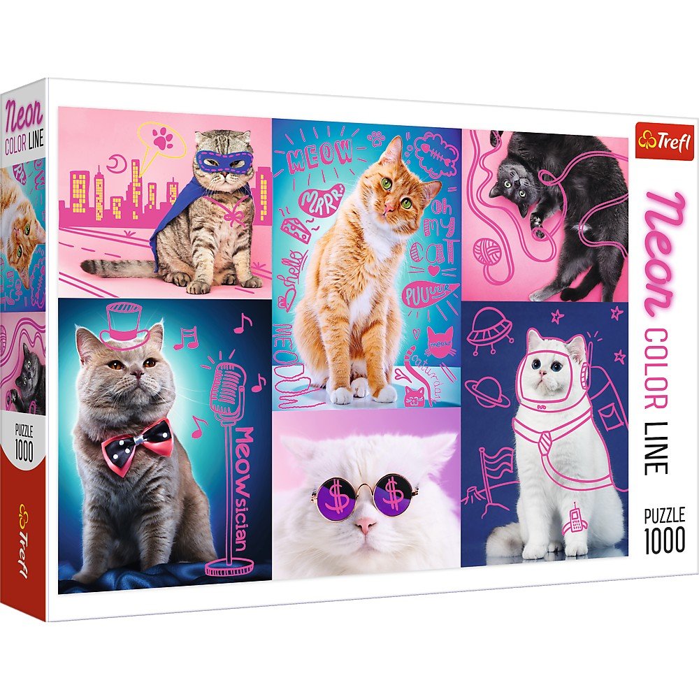 Trefl 1000 Piece Jigsaw Puzzle, Super Cats
