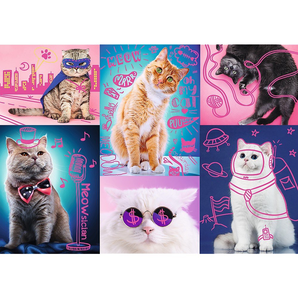 Trefl 1000 Piece Jigsaw Puzzle, Super Cats