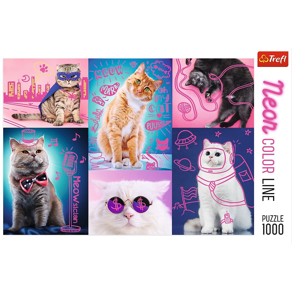 Trefl 1000 Piece Jigsaw Puzzle, Super Cats