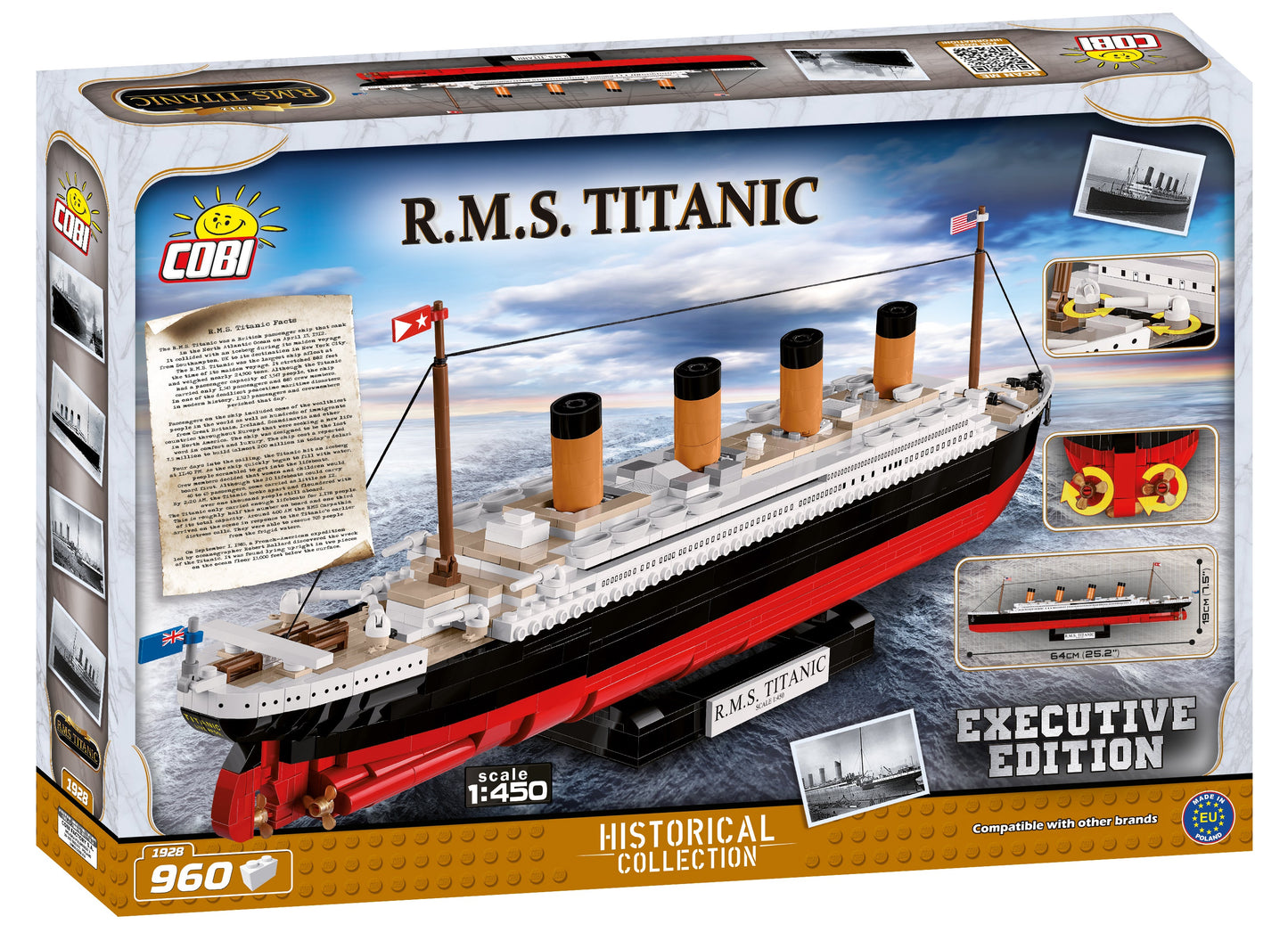 COBI Historical Collection R.M.S. Titanic EXECUTIVE EDITION Building Set, 960 Pieces