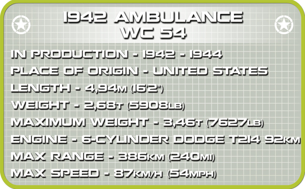 COBI Historical Collection 1942 Ambulance WC 54