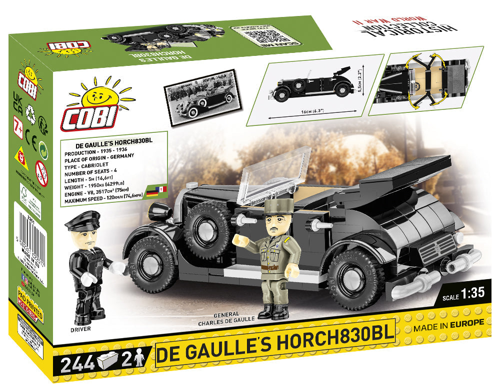 COBI Historical Collection World War II De Gaulle's Horch830BL Vehicle