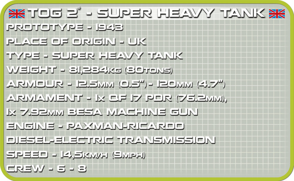 COBI Historical Collection TOG 2 Super Heavy Tank