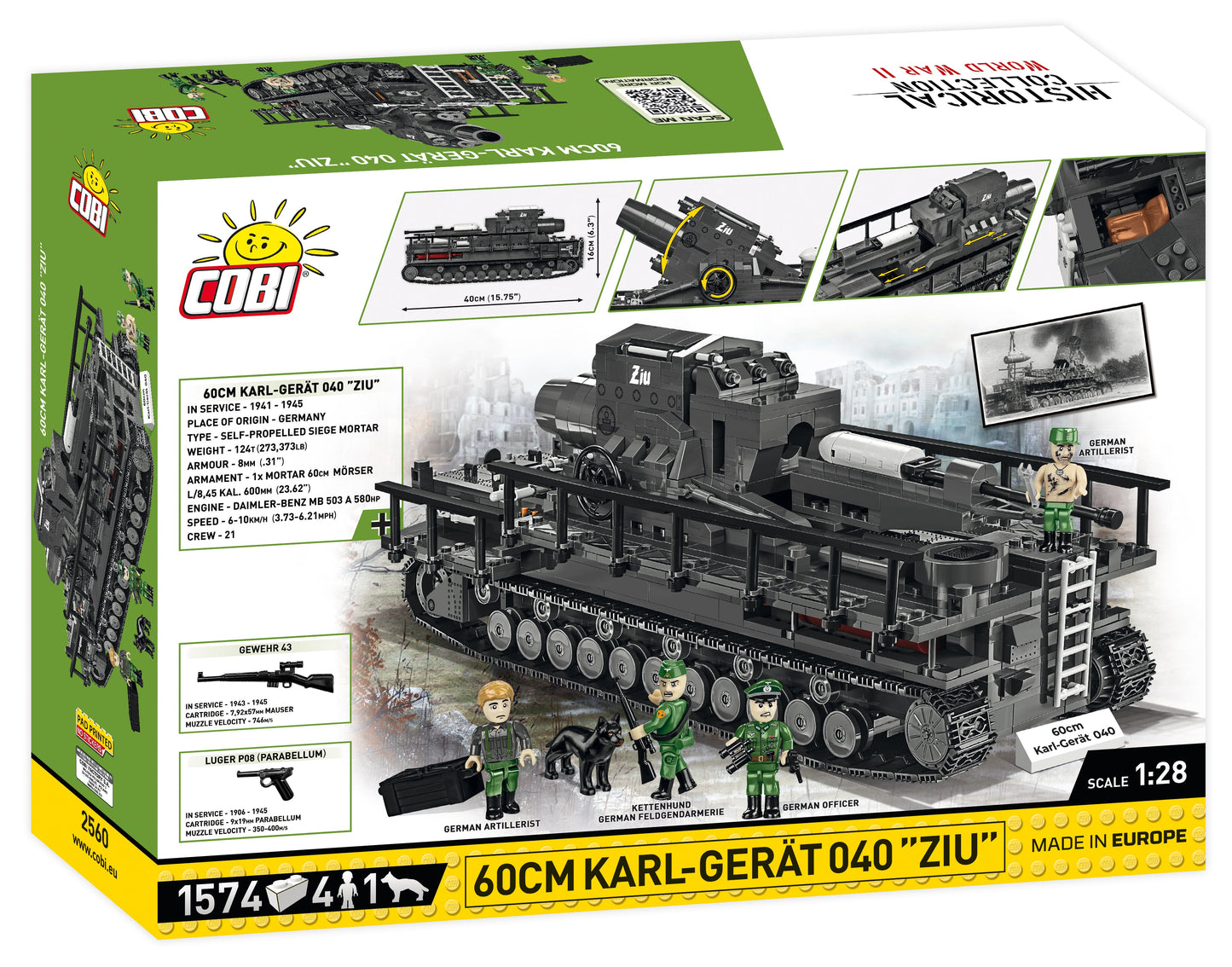 COBI Historical Collection World War II 60 cm Karl-Gerat 040 "ZIU"