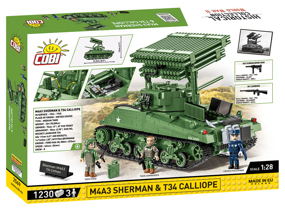 COBI Historical Collection World War II M4A3 Sherman & T34 Calliope EXECUTIVE EDITION