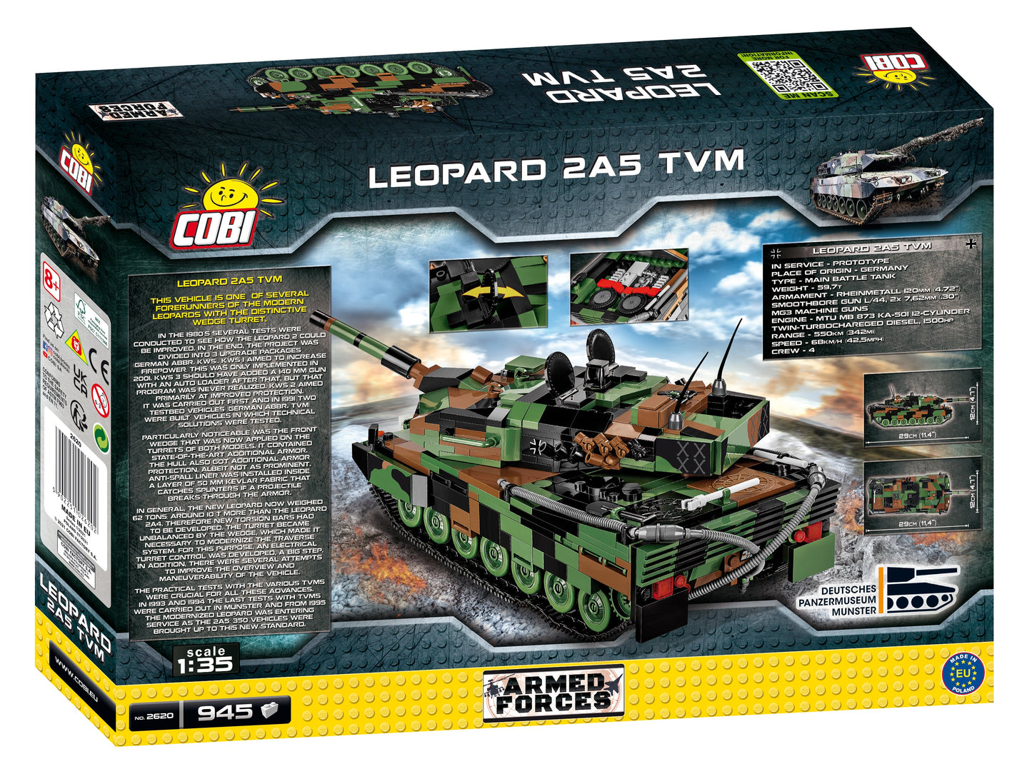 COBI Armed Forces Leopard 2A5 TVM German prototype tank
