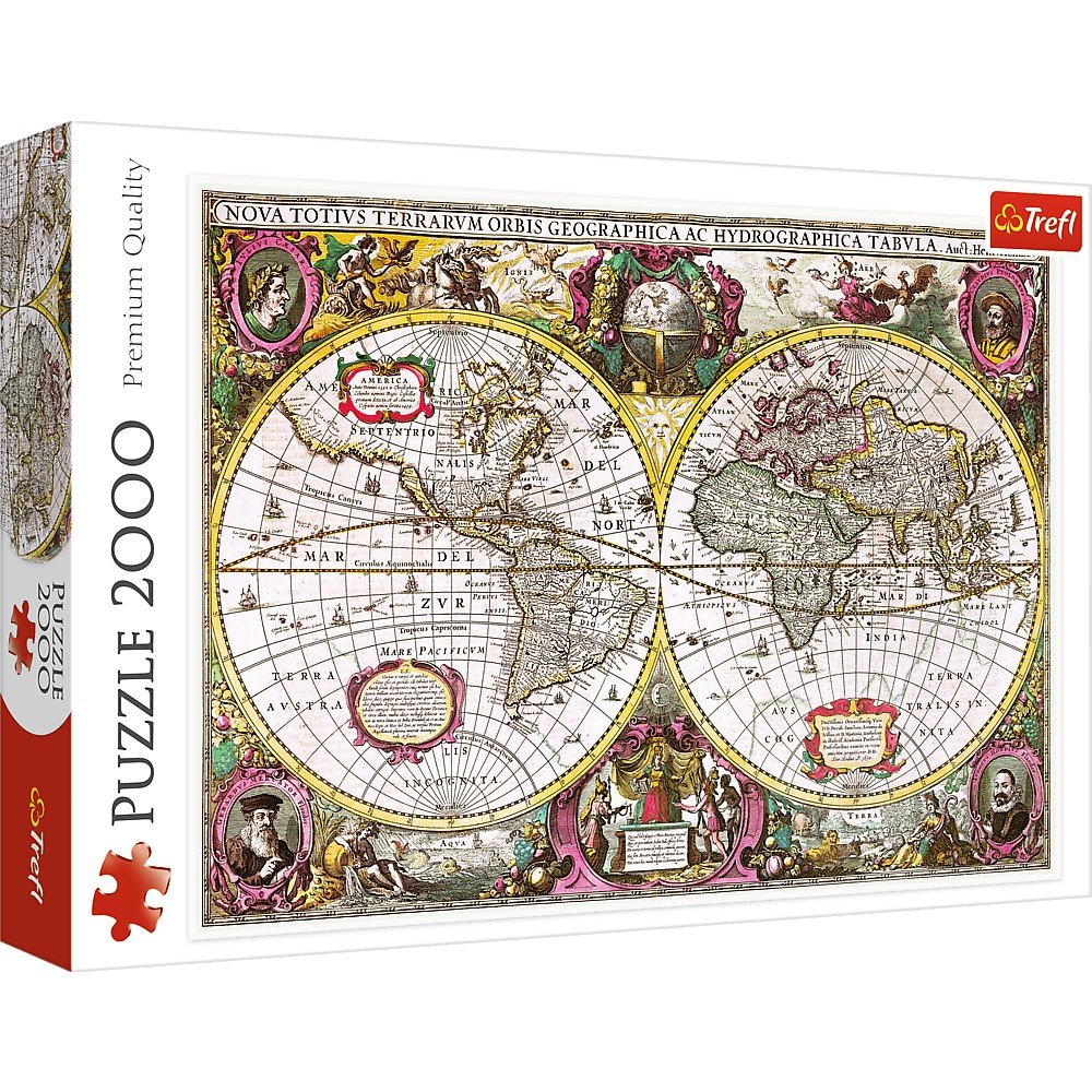 Trefl 2000 Piece Jigsaw Puzzle, A New Land and Water Map of the Entire Earth, 1630