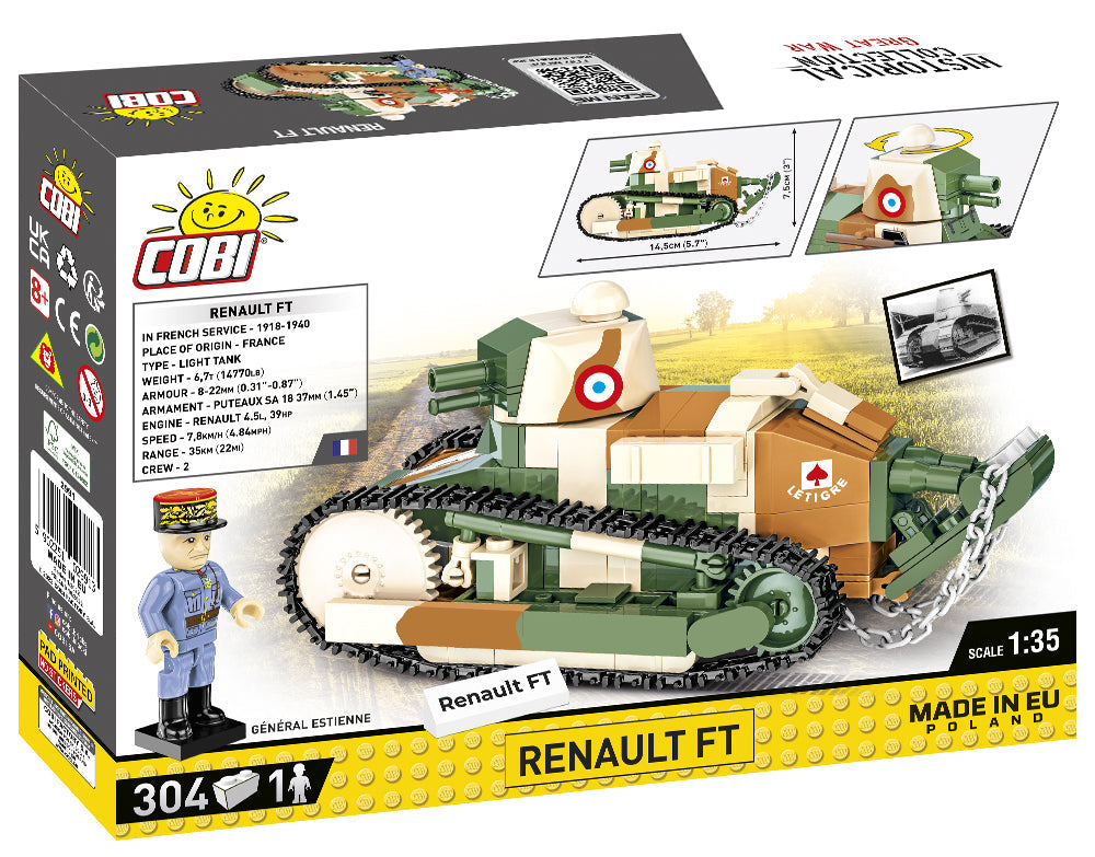 COBI Historical Collection Great War Renault FT Musée des Blindés Saumur Light Tank